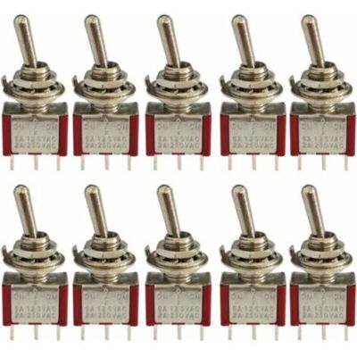OEM 10 Pcs Mini Interrupteur À Bascule, Ac 125v 6a / 250v 2a 3 Broches Spdt On-off-on 3 Broches 3 Positions Spdt Interrupteur À Bascule Autobloquant Pour Pièces Auto Rouge - Publicité OEM 10 Pcs Mini Interrupteur À Bascule, Ac 125v 6a / 250v 2a 3 Broches Spdt On-off-on 3 Broches 3 Positions Spdt Interrupteur À Bascule Autobloquant Pour Pièces Auto Rouge - Publicité