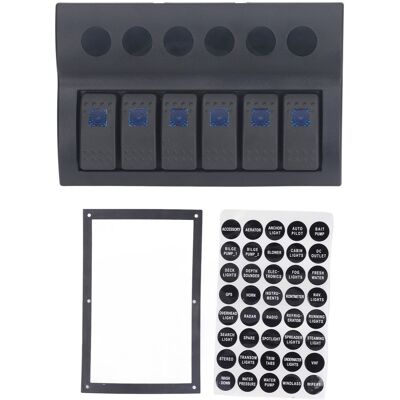 WEYTOLL Panneau De Commutation Électrique 6 Gangs, Commande Led Bleue Pré-câblée Avec Protection Contre Les Surcharges Pour Bateau Rv Dc12v 24v - Publicité WEYTOLL Panneau De Commutation Électrique 6 Gangs, Commande Led Bleue Pré-câblée Avec Protection Contre Les Surcharges Pour Bateau Rv Dc12v 24v - Publicité