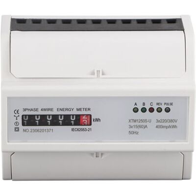 ABYSSE 1 Compteur Électrique Électronique Triphasé Numérique 220 V/380 V, 4 Fils, 7 Broches, Montage Sur Rail Din, 15 (60) A - Publicité ABYSSE 1 Compteur Électrique Électronique Triphasé Numérique 220 V/380 V, 4 Fils, 7 Broches, Montage Sur Rail Din, 15 (60) A - Publicité