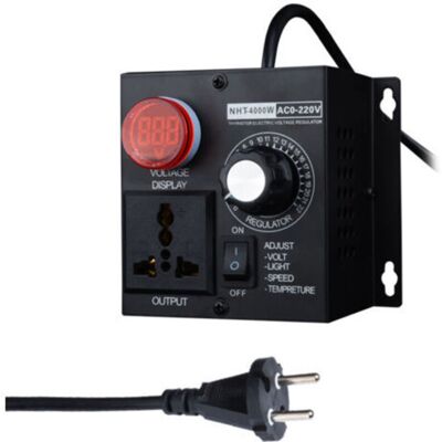 SANS MARQUE Contrôleur Compact Ac 220 V 4 000 W, Tension Variable, Vitesse, Température, Lumière, Tension, Variateur Réglable - Convertisseur De Tension Rw - Publicité SANS MARQUE Contrôleur Compact Ac 220 V 4 000 W, Tension Variable, Vitesse, Température, Lumière, Tension, Variateur Réglable - Convertisseur De Tension Rw - Publicité