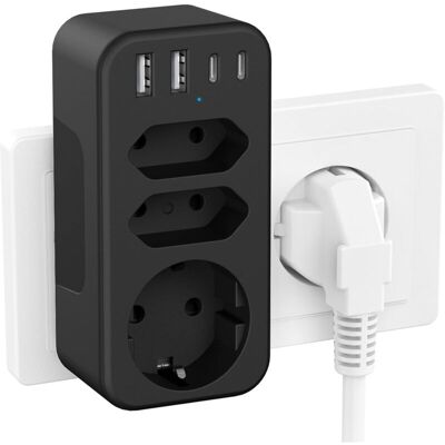 OEM Noir, Prise Multiple Usb, Multiprises Murale Chargeur Usb Et 4 Ports Usb Avec Interrupteur, Prise Murale Electrique Idéal Pour Chambre Bureau Domicile Voyages - Publicité OEM Noir, Prise Multiple Usb, Multiprises Murale Chargeur Usb Et 4 Ports Usb Avec Interrupteur, Prise Murale Electrique Idéal Pour Chambre Bureau Domicile Voyages - Publicité