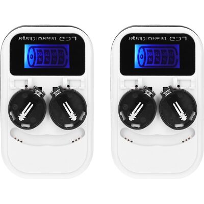 EOSNOW 2pcs Lcd Button Battery Charger Pour Lir2016 Lir2025 Lir2032 Ml2016 Ml2025 Ml2032 Cr2032 - Publicité EOSNOW 2pcs Lcd Button Battery Charger Pour Lir2016 Lir2025 Lir2032 Ml2016 Ml2025 Ml2032 Cr2032 - Publicité