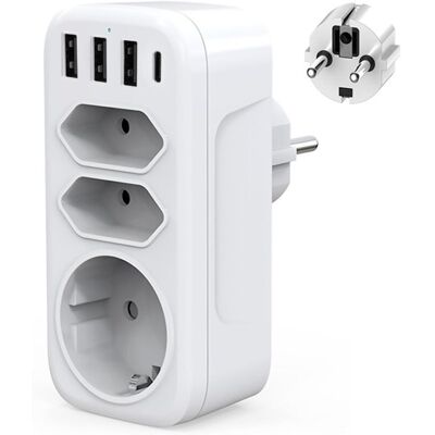 OEM Multiprise Murale Usb C Adaptateur Prise Electrique 4000w Chargeur Usb Multiple Avec 3usb + Type C, 1 Prise Schuko Et 2 Prises Euro Pour Maison,cuisine Et Bureau-crezuo - Publicité OEM Multiprise Murale Usb C Adaptateur Prise Electrique 4000w Chargeur Usb Multiple Avec 3usb + Type C, 1 Prise Schuko Et 2 Prises Euro Pour Maison,cuisine Et Bureau-crezuo - Publicité