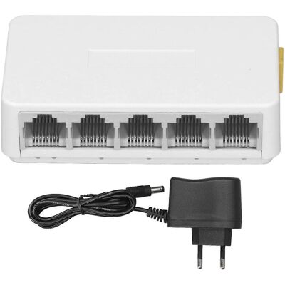 MIXHOME Commutateur Réseau Ethernet 5 Ports, Répartiteur Ethernet, Hub Réseau 1 Gbit/s Pour Usage Domestique, Prise Européenne 100-24 V - Publicité MIXHOME Commutateur Réseau Ethernet 5 Ports, Répartiteur Ethernet, Hub Réseau 1 Gbit/s Pour Usage Domestique, Prise Européenne 100-24 V - Publicité