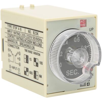 WEYTOLL Minuterie De Retard, Relais Temporisé, Bouton Réglable, Anti-interférence, Coque Pc St3pa B Ac220v 50/60hz - Publicité WEYTOLL Minuterie De Retard, Relais Temporisé, Bouton Réglable, Anti-interférence, Coque Pc St3pa B Ac220v 50/60hz - Publicité