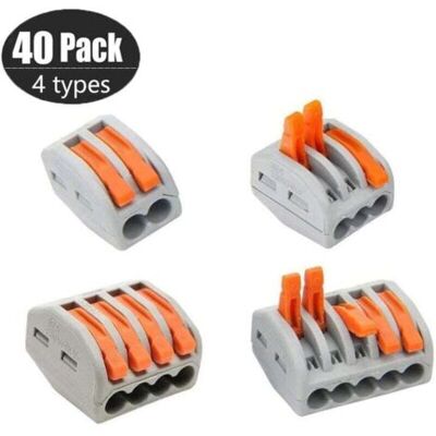 OEM Pct-212/213/214/215 Lot De 40 Bornes De Raccordement Compactes Pour Écrous De Levier Assortiment De Connecteurs De Câbles - Publicité OEM Pct-212/213/214/215 Lot De 40 Bornes De Raccordement Compactes Pour Écrous De Levier Assortiment De Connecteurs De Câbles - Publicité