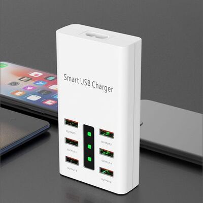 ABYSSE Chargeur Rapide Usb 6 Ports 30 W 6 A, Adaptateur De Charge Rapide De Voyage Pour Téléphones Portables Et Ordinateurs De Bureau - Publicité ABYSSE Chargeur Rapide Usb 6 Ports 30 W 6 A, Adaptateur De Charge Rapide De Voyage Pour Téléphones Portables Et Ordinateurs De Bureau - Publicité