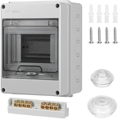 AIRFLAPS Coffret Électrique Étanche Ip65 – 1 Rangée Pour 5 Modules – Montage Mural En Saillie – Conforme Pièces Humides – Pour Installations Extérieures - Publicité AIRFLAPS Coffret Électrique Étanche Ip65 – 1 Rangée Pour 5 Modules – Montage Mural En Saillie – Conforme Pièces Humides – Pour Installations Extérieures - Publicité
