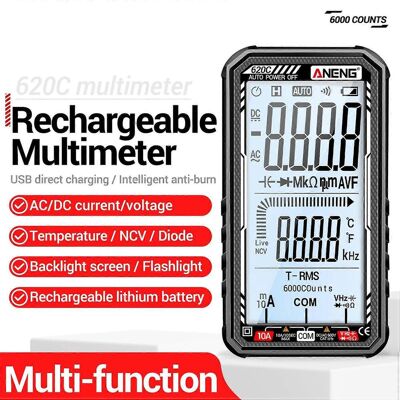 FLAMMKRAFT Multimètre Numérique Aneng 620c, 6000 Points, Testeur De Transistors, Mesure De La Valeur Efficace Vraie (true Rms), Mesure De La Capacité Électrique Automatique. Publicité FLAMMKRAFT Multimètre Numérique Aneng 620c, 6000 Points, Testeur De Transistors, Mesure De La Valeur Efficace Vraie (true Rms), Mesure De La Capacité Électrique Automatique. Publicité