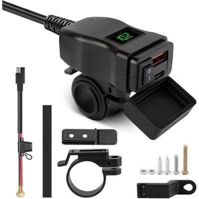 OEM Adaptateur De Charge Moto, Voltmètre, Interface Usb-a Et Type-c, 12 V-24 V, Universel, Étanche, Protection Ip65, Moniteur De Tension, Sortie 5 V/3,4 A (vert, Usb+type-c)-crezuo - Publicité OEM Adaptateur De Charge Moto, Voltmètre, Interface Usb-a Et Type-c, 12 V-24 V, Universel, Étanche, Protection Ip65, Moniteur De Tension, Sortie 5 V/3,4 A (vert, Usb+type-c)-crezuo - Publicité
