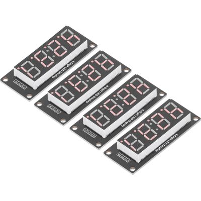 LBVIE Lot De 4 Afficheurs Led Numériques À 4 Chiffres, Module D'Horloge 7 Segments Tm1637 0,56 Pouce Rouge Mra041d - Publicité LBVIE Lot De 4 Afficheurs Led Numériques À 4 Chiffres, Module D'Horloge 7 Segments Tm1637 0,56 Pouce Rouge Mra041d - Publicité