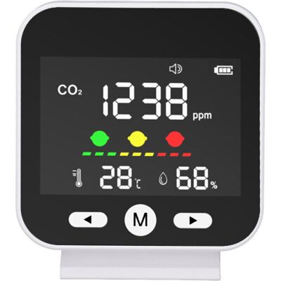 Scotch Moniteur Qualité D’air Haute Précision Co2 400-5000ppm, Détecteur Température Et Humidité De Bureau,de - Publicité Scotch Moniteur Qualité D’air Haute Précision Co2 400-5000ppm, Détecteur Température Et Humidité De Bureau,de - Publicité