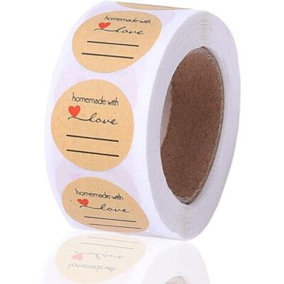 OEM Royaluxe-étiquettes Générales 500pcs Kraft Handmade With Love Stickers Rond Handmade Adhésif Stickers Rouleau D'Étiquettes Baking Sticker Self-adhesive Label Pour Cadeaux, Loisirs Créatifs Ou Projets - Publicité OEM Royaluxe-étiquettes Générales 500pcs Kraft Handmade With Love Stickers Rond Handmade Adhésif Stickers Rouleau D'Étiquettes Baking Sticker Self-adhesive Label Pour Cadeaux, Loisirs Créatifs Ou Projets - Publicité