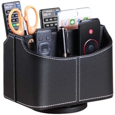 SANS MARQUE Support De Télécommande Rotative,organiseurs Multimédia Avec5compartiments,multifonctionnel Organisateur De Bureau En Pu Cuir,noir - Publicité SANS MARQUE Support De Télécommande Rotative,organiseurs Multimédia Avec5compartiments,multifonctionnel Organisateur De Bureau En Pu Cuir,noir - Publicité