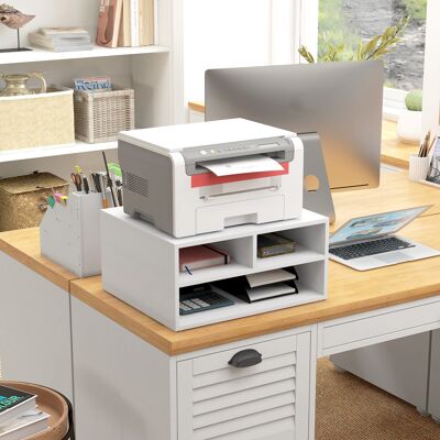 ACIRIHO Organiseur Bureau Aspect Blanc Avec 3 Compartiments Fournitures Support D'Imprimante 47 X 40 X 22,5 Cm - Publicité ACIRIHO Organiseur Bureau Aspect Blanc Avec 3 Compartiments Fournitures Support D'Imprimante 47 X 40 X 22,5 Cm - Publicité