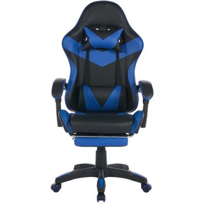 MINKUROW Fauteuil De Bureau Ergonomique Chaise De Gaming Pivotante Avec Repose-pieds, Appui-tête Et Soutien Lombaire – En Cuir,noir +bleu - Publicité MINKUROW Fauteuil De Bureau Ergonomique Chaise De Gaming Pivotante Avec Repose-pieds, Appui-tête Et Soutien Lombaire – En Cuir,noir +bleu - Publicité