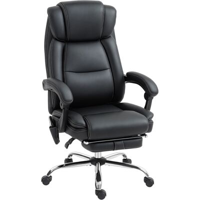 OEM Chaise De Bureau Ergonomique Avec Fonction Massage, Chaise De Bureau Avec Repose-pieds, Similicuir Noir - Publicité OEM Chaise De Bureau Ergonomique Avec Fonction Massage, Chaise De Bureau Avec Repose-pieds, Similicuir Noir - Publicité