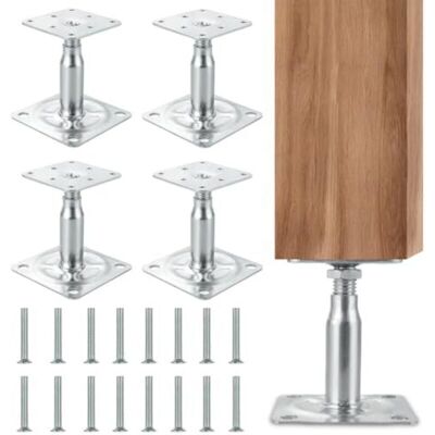 Scotch Lot De 4 Supports De Poteau Réglables En Hauteur, Supports De Poteau Galvanisés, Galvanisés, Avec 16 Vis, Supports De Poteau Réglables Pour Bétonner, Pieds De Support Pour Abris (4p 1 - Publicité Scotch Lot De 4 Supports De Poteau Réglables En Hauteur, Supports De Poteau Galvanisés, Galvanisés, Avec 16 Vis, Supports De Poteau Réglables Pour Bétonner, Pieds De Support Pour Abris (4p 1 - Publicité