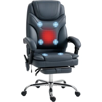 MIDUODUO Chaise De Bureau Massage 6 Points Vibration, Rembourrée Cuir Pu, Repose-pieds 67x67x121cm, Gris - Publicité MIDUODUO Chaise De Bureau Massage 6 Points Vibration, Rembourrée Cuir Pu, Repose-pieds 67x67x121cm, Gris - Publicité