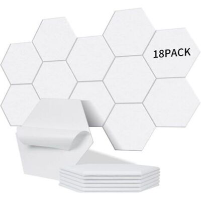 SANS MARQUE Lot De 18 Panneaux Acoustiques Hexagonaux Autocollants – Isolation Phonique Haute Densité 230kg/m³ – Nrc 0.95 – Dimensions 30x26x0,9 Cm – Surface 1,40 M² - Publicité SANS MARQUE Lot De 18 Panneaux Acoustiques Hexagonaux Autocollants – Isolation Phonique Haute Densité 230kg/m³ – Nrc 0.95 – Dimensions 30x26x0,9 Cm – Surface 1,40 M² - Publicité