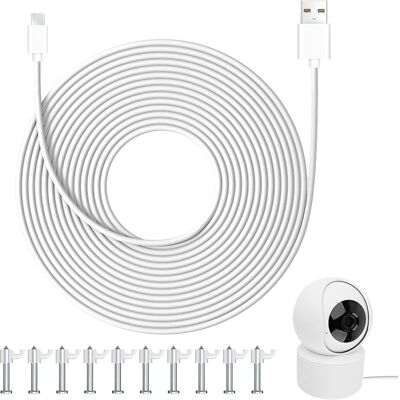 SANS MARQUE Câble Usb-c 10m 66w Charge Rapide, Rallonge D'Alimentation Compatible Caméras De Sécurité Mi Et Autres Marques, Pvc Résistant, Installation Facile Avec 20 Pinces - Publicité SANS MARQUE Câble Usb-c 10m 66w Charge Rapide, Rallonge D'Alimentation Compatible Caméras De Sécurité Mi Et Autres Marques, Pvc Résistant, Installation Facile Avec 20 Pinces - Publicité