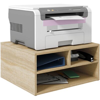 MIDUODUO Organiseur Bureau Aspect Bois 3 Compartiments Fournitures Support Imprimante 47x40x22,5 Cm - Publicité MIDUODUO Organiseur Bureau Aspect Bois 3 Compartiments Fournitures Support Imprimante 47x40x22,5 Cm - Publicité