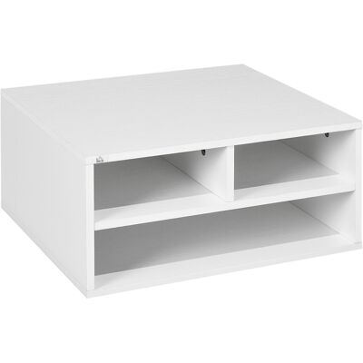 DESIGN IN Organiseur Bureau Aspect Blanc Avec 3 Compartiments Fournitures Support D'Imprimante 47 X 40 X 22,5 Cm - Publicité DESIGN IN Organiseur Bureau Aspect Blanc Avec 3 Compartiments Fournitures Support D'Imprimante 47 X 40 X 22,5 Cm - Publicité