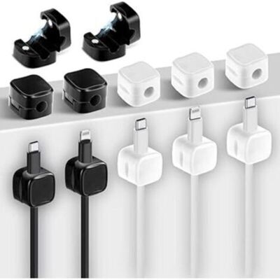SANS MARQUE Lot De 12 Clips Magnétiques Réglables Pour Rangement De Câbles Sous Le Bureau Support De Cordon Adhésif Pour Table De Chevet Mur Voiture Bureau(noir + Blanc) - Publicité SANS MARQUE Lot De 12 Clips Magnétiques Réglables Pour Rangement De Câbles Sous Le Bureau Support De Cordon Adhésif Pour Table De Chevet Mur Voiture Bureau(noir + Blanc) - Publicité