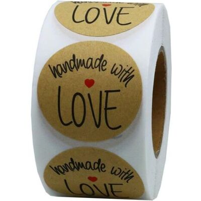 OEM Royaluxe-étiquettes Générales 500pcs Kraft Handmade With Love Stickers Rond Handmade Adhésif Stickers Rouleau D'Étiquettes Baking Sticker Self-adhesive Label Pour Cadeaux, Loisirs Créatifs Ou Projets - Publicité OEM Royaluxe-étiquettes Générales 500pcs Kraft Handmade With Love Stickers Rond Handmade Adhésif Stickers Rouleau D'Étiquettes Baking Sticker Self-adhesive Label Pour Cadeaux, Loisirs Créatifs Ou Projets - Publicité