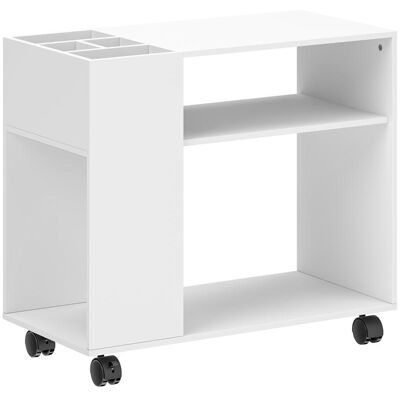 OEM Support/table Pour Imprimante Avec Compartiments Et Espace De Rangement Pour Usage Bureautique, 70 X 34 X 60 Cm, Blanc - Publicité OEM Support/table Pour Imprimante Avec Compartiments Et Espace De Rangement Pour Usage Bureautique, 70 X 34 X 60 Cm, Blanc - Publicité