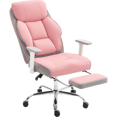 ARRIGONI Chaise De Bureau Ergonomique Renforcee Avec Accoudoirs Reglables Repose-pieds Et Appui-tete Rose - Publicité ARRIGONI Chaise De Bureau Ergonomique Renforcee Avec Accoudoirs Reglables Repose-pieds Et Appui-tete Rose - Publicité