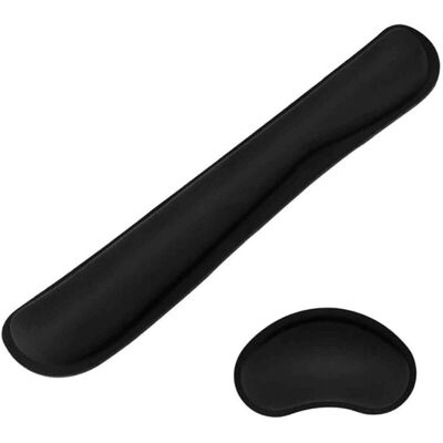 ULISEM Repose-poignet Et Support De Clavier Ergonomique En Mousse À Mémoire De Forme – Lot De 2, Noir, 45 X 15 Cm - Publicité ULISEM Repose-poignet Et Support De Clavier Ergonomique En Mousse À Mémoire De Forme – Lot De 2, Noir, 45 X 15 Cm - Publicité