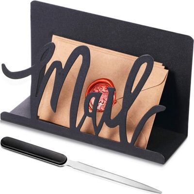 OEM Bardusch-porte-courrier En Métal Découpé, Organiseur De Comptoir Avec Ouvre-lettre, Police Artistique Noire - Publicité OEM Bardusch-porte-courrier En Métal Découpé, Organiseur De Comptoir Avec Ouvre-lettre, Police Artistique Noire - Publicité