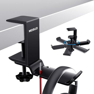 SANS MARQUE Support Casque, Porte Casque Rotation À 360 Degrés Support Casque Gamer Avec Clips Câbles Pour Toutes Les Tailles De Casques, Adapté Pour Table/bureau/vitrine - Publicité SANS MARQUE Support Casque, Porte Casque Rotation À 360 Degrés Support Casque Gamer Avec Clips Câbles Pour Toutes Les Tailles De Casques, Adapté Pour Table/bureau/vitrine - Publicité