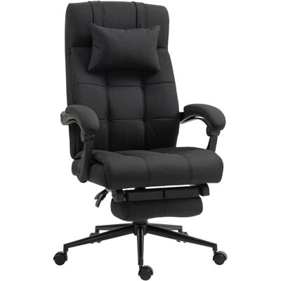 ALMASTORE Chaise De Bureau Ergonomique Avec Repose-pieds Et Appui-tete Noir - Publicité ALMASTORE Chaise De Bureau Ergonomique Avec Repose-pieds Et Appui-tete Noir - Publicité