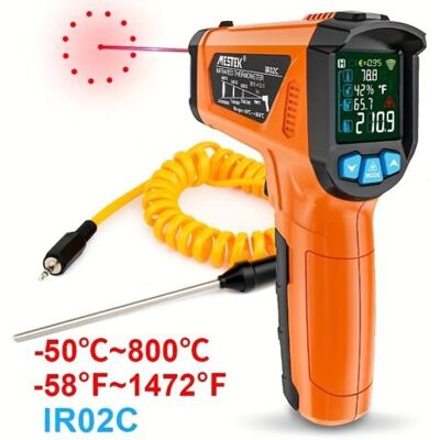 ABYSSE Thermomètre Infrarouge Numérique Professionnel -50 À 800°c Pyromètre Sans Contact Haute Température Écran Couleur Lcd Mesure Industrielle & Extérieure - Publicité ABYSSE Thermomètre Infrarouge Numérique Professionnel -50 À 800°c Pyromètre Sans Contact Haute Température Écran Couleur Lcd Mesure Industrielle & Extérieure - Publicité