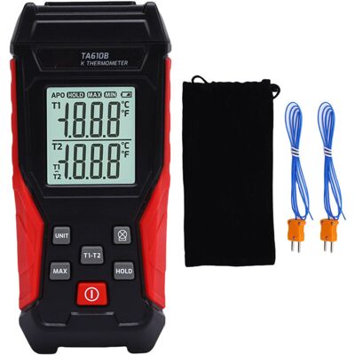 MOXIE Thermomètre Numérique À Double Canal Avec Deux Sondes Thermocouples De Type K, Appareil De Mesure Haute Température À Double Capteur Et Écran Lcd Rétroéclairé - Publicité MOXIE Thermomètre Numérique À Double Canal Avec Deux Sondes Thermocouples De Type K, Appareil De Mesure Haute Température À Double Capteur Et Écran Lcd Rétroéclairé - Publicité