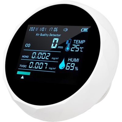 Melissa Moniteur De Qualité De L’air Multifonction 6 En 1 2co16tb, Détecteur Portable De Formaldéhyde, Testeur Professionnel Pour Intérieur, Analyseur Co, Tvoc, Hcho, Humidité, Température, Avec Date Et Heure - Publicité Melissa Moniteur De Qualité De L’air Multifonction 6 En 1 2co16tb, Détecteur Portable De Formaldéhyde, Testeur Professionnel Pour Intérieur, Analyseur Co, Tvoc, Hcho, Humidité, Température, Avec Date Et Heure - Publicité