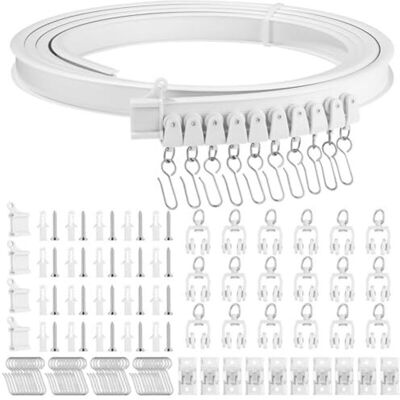 OEM Rail De Rideau Plafond Flexible 3m Incurvé Silencieux Avec Rouleaux Support Pliable Séparation Pièce -ulisem - Publicité OEM Rail De Rideau Plafond Flexible 3m Incurvé Silencieux Avec Rouleaux Support Pliable Séparation Pièce -ulisem - Publicité