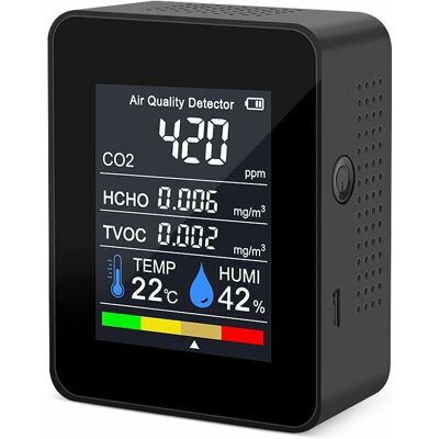Vision Tigrezy Détecteur De Qualité De L'Air Portable Jauge De Co2 Mesureur De Température Numérique Testeur D'Humidité Détecteur De Co2 Tvoc Formaldéhyde Hcho (1-noir) - Publicité Vision Tigrezy Détecteur De Qualité De L'Air Portable Jauge De Co2 Mesureur De Température Numérique Testeur D'Humidité Détecteur De Co2 Tvoc Formaldéhyde Hcho (1-noir) - Publicité