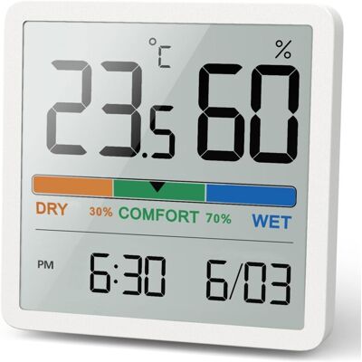 ACKERMAN Thermomètre-hygromètre D'Intérieur - Indicateur Numérique Avec Capteur De Température, Hygromètre Portable Et Précis Pour La Surveillance De L'Environnement Ambiant (blanc) - Publicité ACKERMAN Thermomètre-hygromètre D'Intérieur - Indicateur Numérique Avec Capteur De Température, Hygromètre Portable Et Précis Pour La Surveillance De L'Environnement Ambiant (blanc) - Publicité