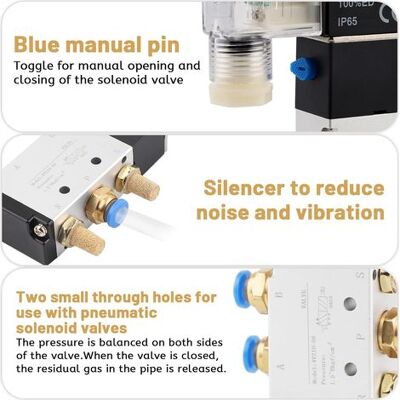 SANS MARQUE 24v Dc Electrovanne Pneumatique Électrovanne Électrique 1/4" 5 Voies 2 Positions Avec Connecteur Silencieux Solénoïde Valve À Air Comprimé En Alum Régulateur De Gaz Pour Système Pneumatique - Publicité SANS MARQUE 24v Dc Electrovanne Pneumatique Électrovanne Électrique 1/4" 5 Voies 2 Positions Avec Connecteur Silencieux Solénoïde Valve À Air Comprimé En Alum Régulateur De Gaz Pour Système Pneumatique - Publicité