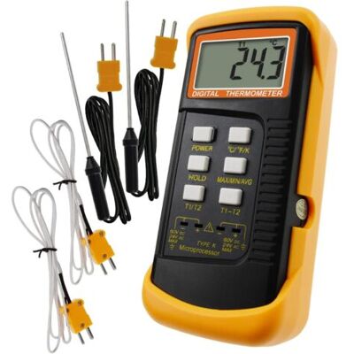 ABYSSE Thermomètre À Thermocouple Thermomètre Numérique De Type K Thermomètre Cvc Double Thermomètre Avec 4 Thermocouples, Mesure De Température Max/min/avg, -501300°c (-582372°f) - Publicité ABYSSE Thermomètre À Thermocouple Thermomètre Numérique De Type K Thermomètre Cvc Double Thermomètre Avec 4 Thermocouples, Mesure De Température Max/min/avg, -501300°c (-582372°f) - Publicité