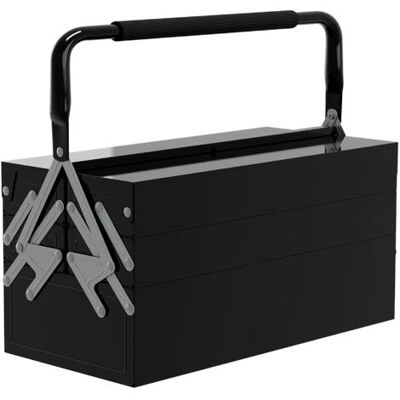 SCORPIO Boite À Outils Métallique - Coffret À Outils - Caisse À Outils 3 Niveaux 5 Plateaux Rétractables - Tôle Acier Noir - Publicité SCORPIO Boite À Outils Métallique - Coffret À Outils - Caisse À Outils 3 Niveaux 5 Plateaux Rétractables - Tôle Acier Noir - Publicité
