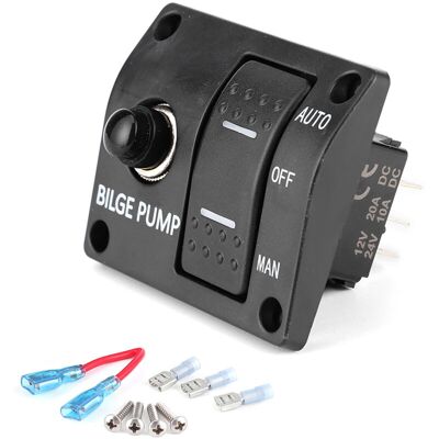 PELTOR Jeffergarden Panneau De Commande À 3 Voies Pour Pompe De Cale, Arrêt Automatique/manuel, 12 V/24 V, Avec Indicateur Led Et Disjoncteur Intégré De 15 A - Publicité PELTOR Jeffergarden Panneau De Commande À 3 Voies Pour Pompe De Cale, Arrêt Automatique/manuel, 12 V/24 V, Avec Indicateur Led Et Disjoncteur Intégré De 15 A - Publicité