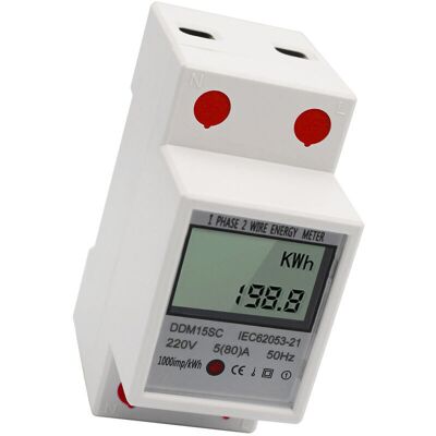 SANS MARQUE Compteur Edf Compteur D'Énergie Monophasé À Rail Din À Affichage Numérique Lcd 5-80a 220v 50hz Moniteur De Consommation D'Énergie De Compteur Électronique Kwh Ddm15sc, Blanc - Blanc - Publicité SANS MARQUE Compteur Edf Compteur D'Énergie Monophasé À Rail Din À Affichage Numérique Lcd 5-80a 220v 50hz Moniteur De Consommation D'Énergie De Compteur Électronique Kwh Ddm15sc, Blanc - Blanc - Publicité