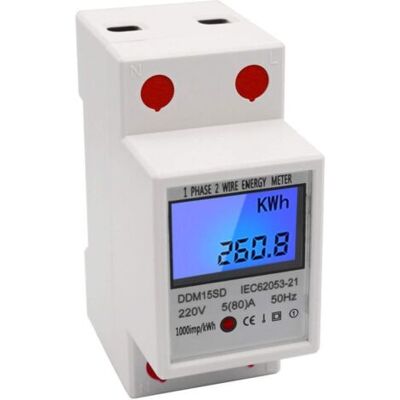 ABYSSE Compteur D'Énergie Monophasé Din-rail 5-80a 220v 50hz Compteur Électronique Kwh Avec Afficheur Numérique À Rétroéclairage Lcd Ddm15sd - Publicité ABYSSE Compteur D'Énergie Monophasé Din-rail 5-80a 220v 50hz Compteur Électronique Kwh Avec Afficheur Numérique À Rétroéclairage Lcd Ddm15sd - Publicité