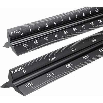 OEM Lot De 2 Règles À Échelle De Réduction Triangulaires En Aluminium Pour Architectes Et Ingénieurs : 1:20, 1:25, 1:50, 1:75, 1:100, 1:125/1:100, 1:200, 1:250, 1:300, 1:400, 1:500 -versailles - Publicité OEM Lot De 2 Règles À Échelle De Réduction Triangulaires En Aluminium Pour Architectes Et Ingénieurs : 1:20, 1:25, 1:50, 1:75, 1:100, 1:125/1:100, 1:200, 1:250, 1:300, 1:400, 1:500 -versailles - Publicité