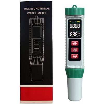 Scotch Testeur Numérique De Ph-mètre Pour L'Eau : 5 En 1, Ph, Ec, Tds, Salinité, Température, Testeur Numérique De Piscine De Haute Précision – Compensation Automatique De La Température Ave - Publicité Scotch Testeur Numérique De Ph-mètre Pour L'Eau : 5 En 1, Ph, Ec, Tds, Salinité, Température, Testeur Numérique De Piscine De Haute Précision – Compensation Automatique De La Température Ave - Publicité