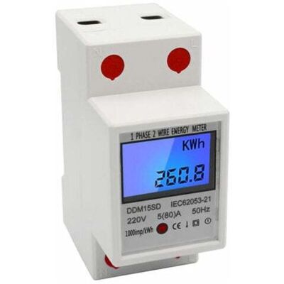 OEM Compteur D'Énergie Monophasé À Rail Din 5-80a 220v 50hz Compteur Électronique De Kwh Avec Affichage Numérique À Rétroéclairage Lcd Ddm15sd - Publicité OEM Compteur D'Énergie Monophasé À Rail Din 5-80a 220v 50hz Compteur Électronique De Kwh Avec Affichage Numérique À Rétroéclairage Lcd Ddm15sd - Publicité